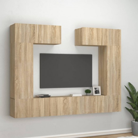 Ensemble de meubles TV 6 pcs Chêne sonoma Bois d'ingénierie