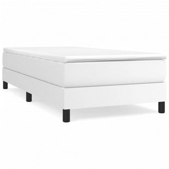 Cadre de lit avec matelas Blanc 90x200 cm Similicuir