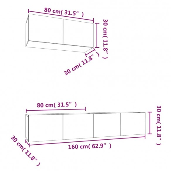 Ensemble de meubles TV 3 pcs Chêne sonoma Bois d'ingénierie