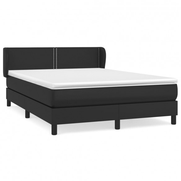 Cadre de lit avec matelas Noir 140x190 cm Similicuir