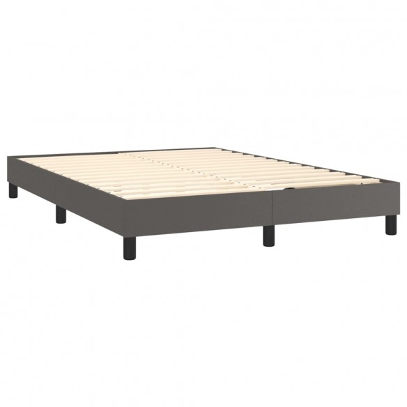 Cadre de lit avec matelas et LED Gris 140x190 cm