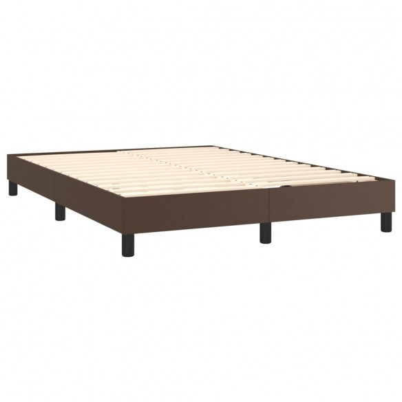 Cadre de lit avec matelas et LED Marron 140x190 cm