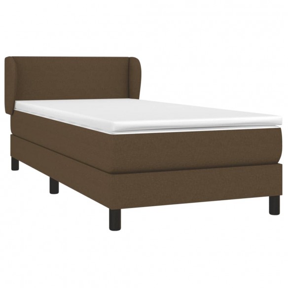 Cadre de lit avec matelas Marron foncé 90x200 cm