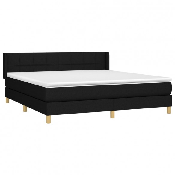 Cadre de lit avec matelas Noir 160x200 cm Tissu