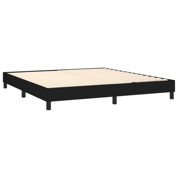 Cadre de lit avec matelas LED Noir 160x200 cm Tissu