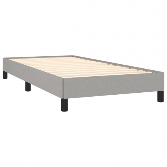 Cadre de lit avec matelas et LED Gris clair 80x200cm