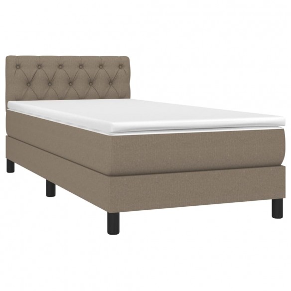 Cadre de lit avec matelas LED Taupe 80x200 cm Tissu