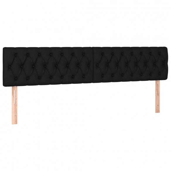 Cadre de lit avec matelas Noir 200x200 cm Tissu