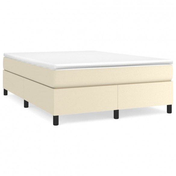 Cadre de lit avec matelas Crème 140x190cm Similicuir