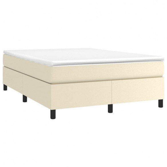 Cadre de lit avec matelas Crème 140x190cm Similicuir