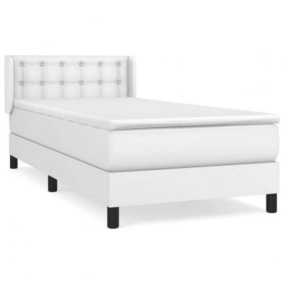 Cadre de lit avec matelas Blanc 80x200 cm Similicuir