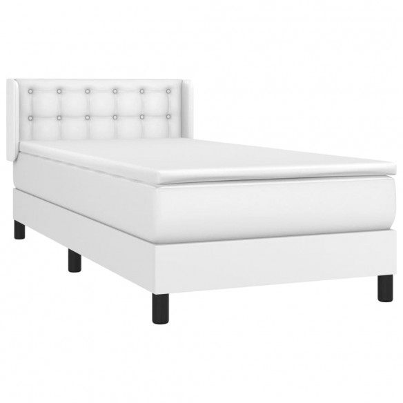 Cadre de lit avec matelas Blanc 80x200 cm Similicuir