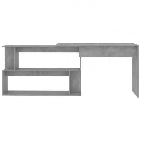 Bureau d'angle Gris béton 200x50x76 cm Aggloméré