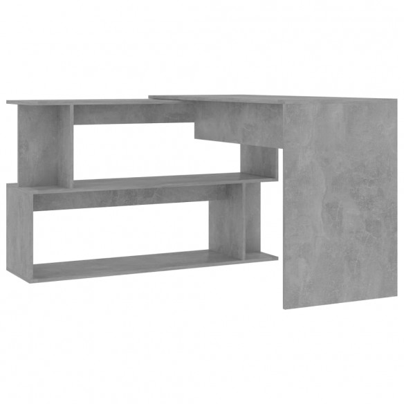 Bureau d'angle Gris béton 200x50x76 cm Aggloméré