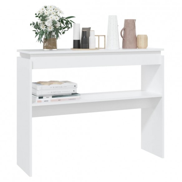 Table console Blanc 102x30x80 cm Aggloméré