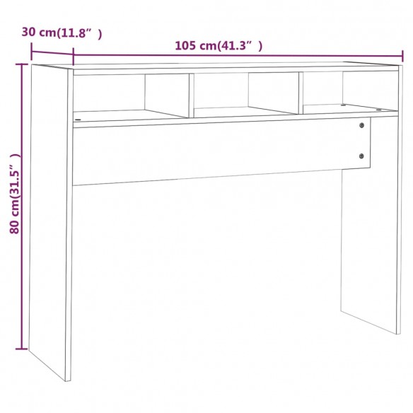 Table console Gris béton 105x30x80 cm Aggloméré