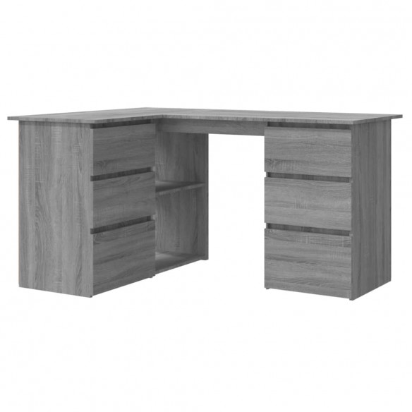 Bureau d'angle Sonoma gris 145x100x76 cm Bois d'ingénierie