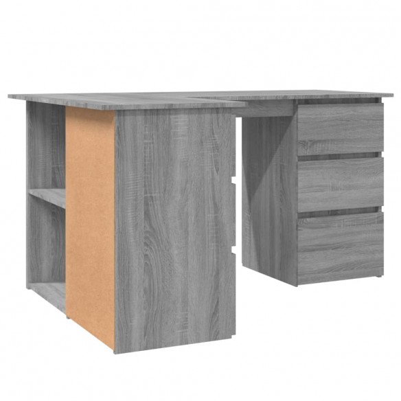 Bureau d'angle Sonoma gris 145x100x76 cm Bois d'ingénierie