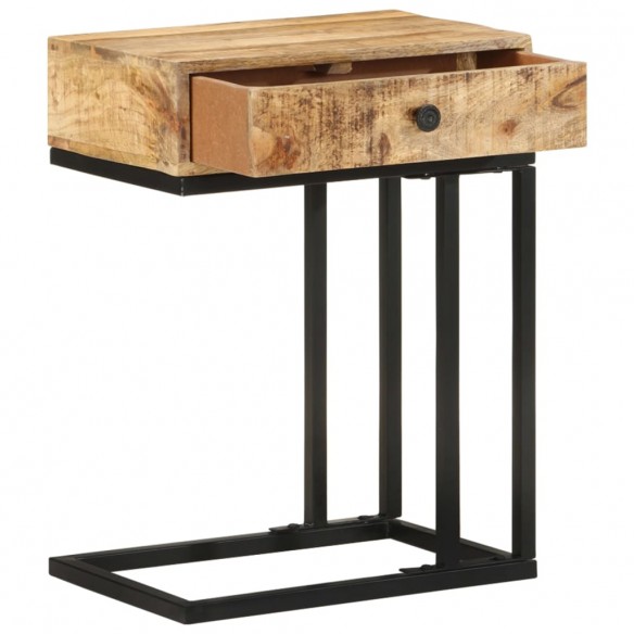 Table d'appoint en forme d'U 45x30x61cm Bois de manguier massif