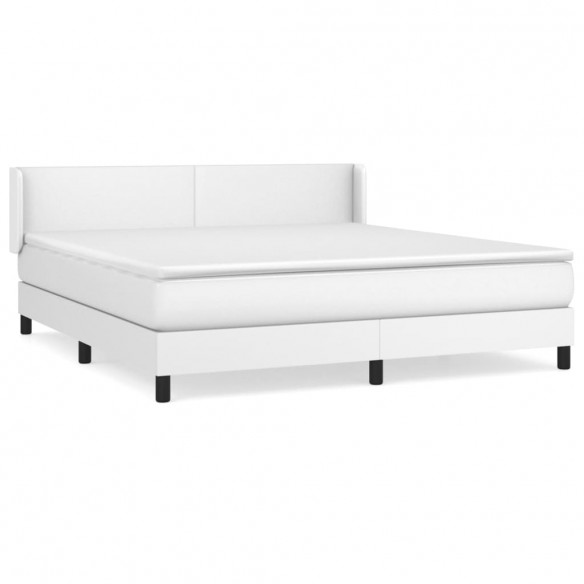 Cadre de lit avec matelas Blanc 180x200cm Similicuir