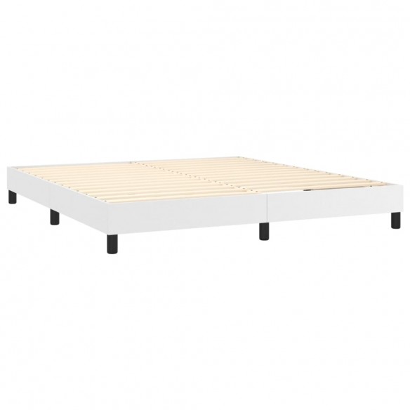 Cadre de lit avec matelas Blanc 180x200cm Similicuir