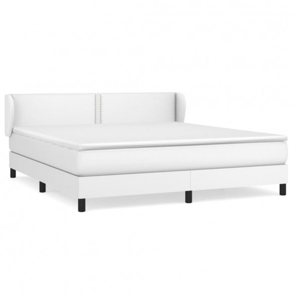 Cadre de lit avec matelas Blanc 180x200cm Similicuir