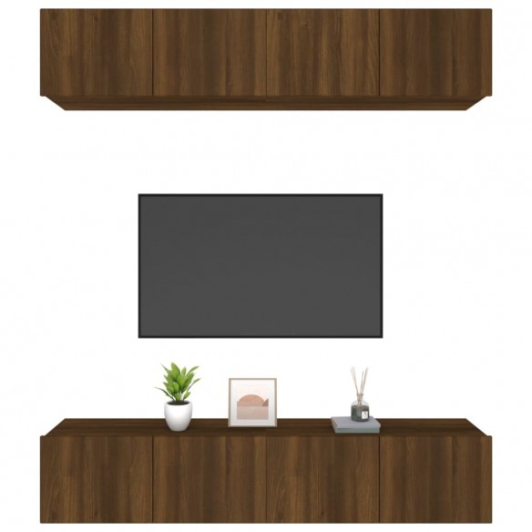 Meubles TV 4 pcs Chêne marron 80x30x30 cm Bois d'ingénierie