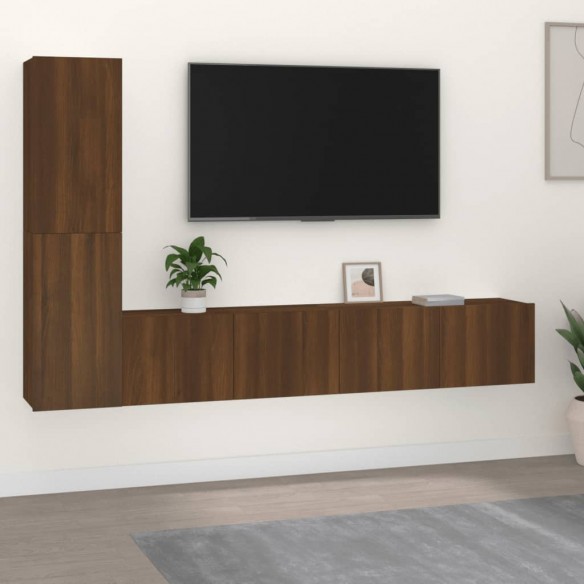 Ensemble de meubles TV 4 pcs Chêne marron Bois d'ingénierie