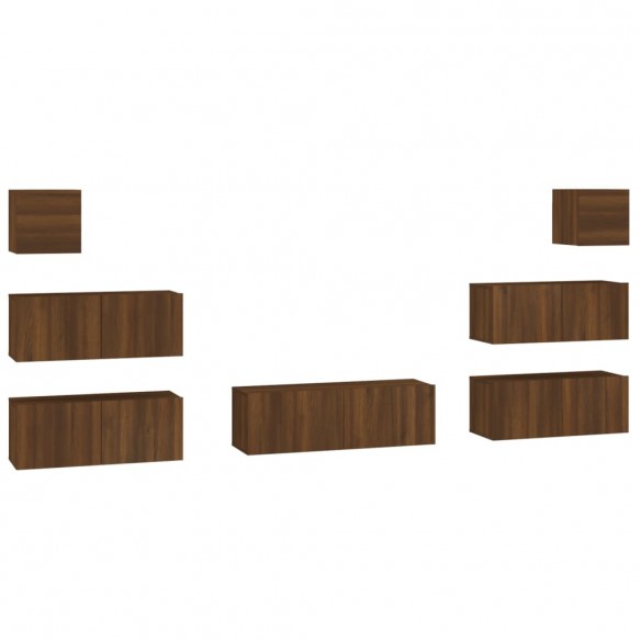 Ensemble de meubles TV 7 pcs Chêne marron Bois d'ingénierie