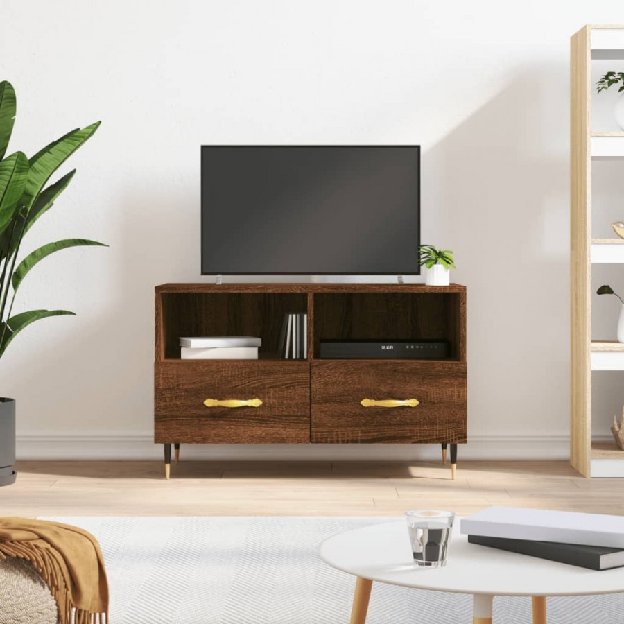 Meuble TV Chêne marron 80x36x50 cm Bois d'ingénierie