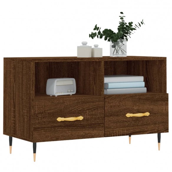 Meuble TV Chêne marron 80x36x50 cm Bois d'ingénierie