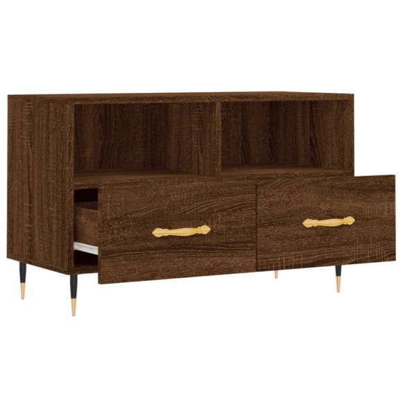 Meuble TV Chêne marron 80x36x50 cm Bois d'ingénierie