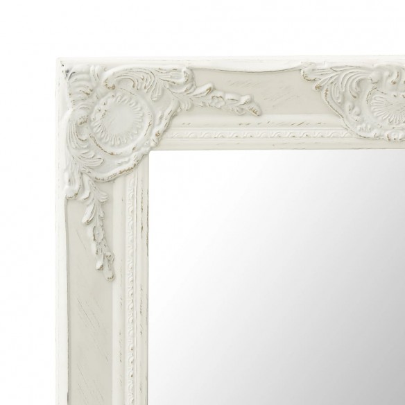 Miroir mural style baroque 50x60 cm Blanc