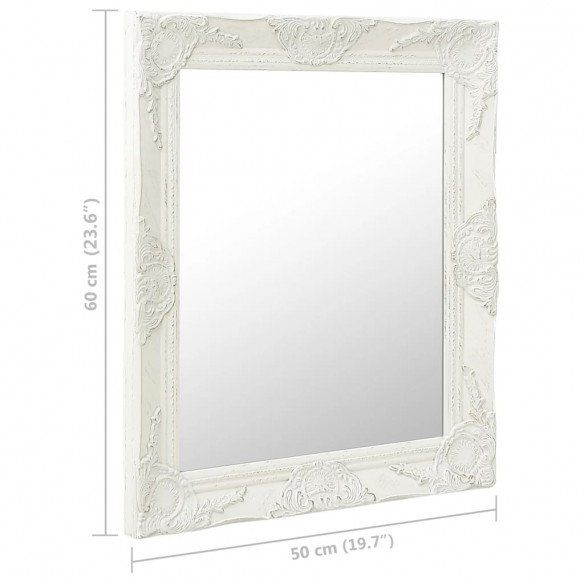 Miroir mural style baroque 50x60 cm Blanc