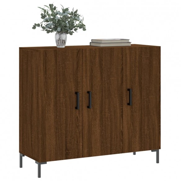 Buffet chêne marron 90x34x80 cm bois d'ingénierie