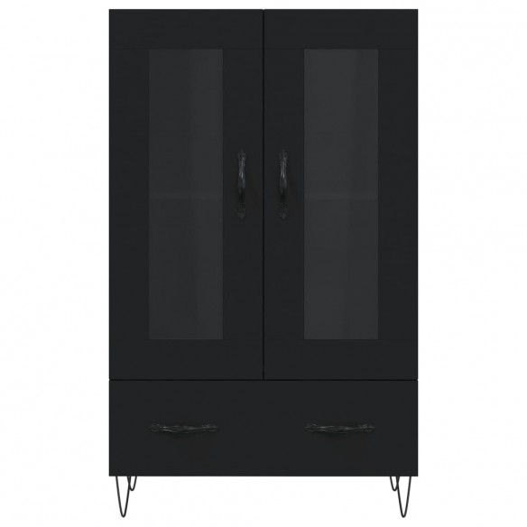 Buffet haut noir 69,5x31x115 cm bois d'ingénierie