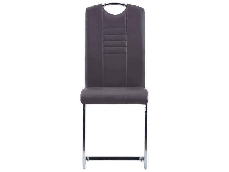 Chaises à manger cantilever lot de 2 gris similicuir