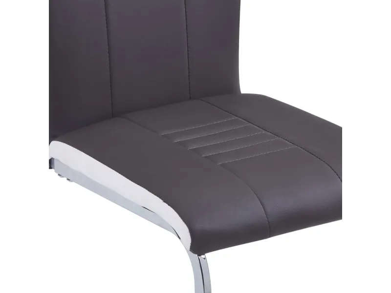 Chaises à manger cantilever lot de 2 gris similicuir