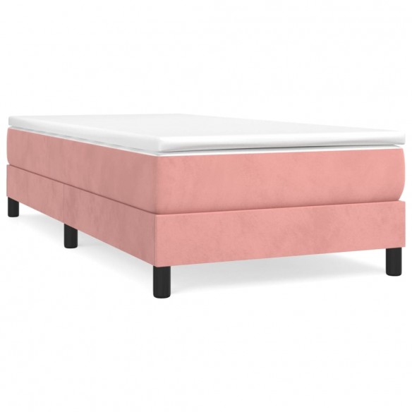 Cadre de lit avec matelas Rose 90x190 cm Velours