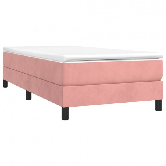 Cadre de lit avec matelas Rose 90x190 cm Velours