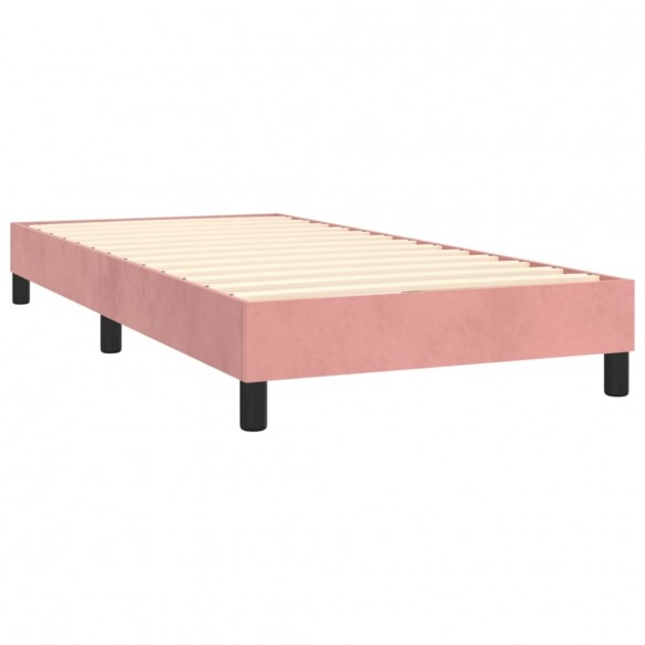 Cadre de lit avec matelas Rose 90x190 cm Velours