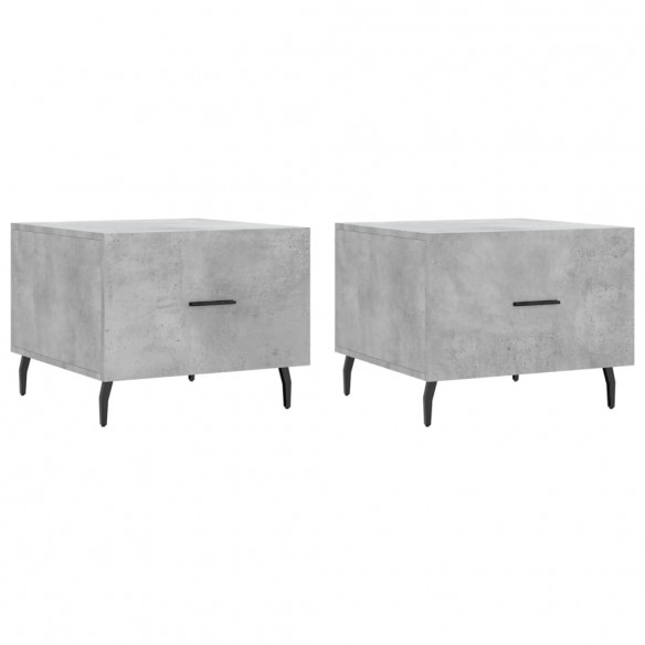 Tables basses 2 pcs gris béton 50x50x40 cm bois d'ingénierie