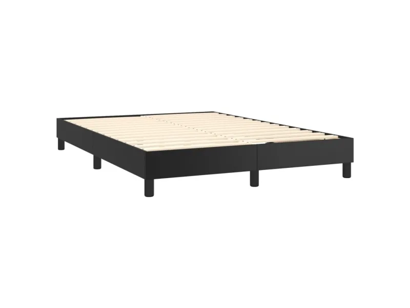 cadre de lit avec matelas Noir 140x200 cm Similicuir