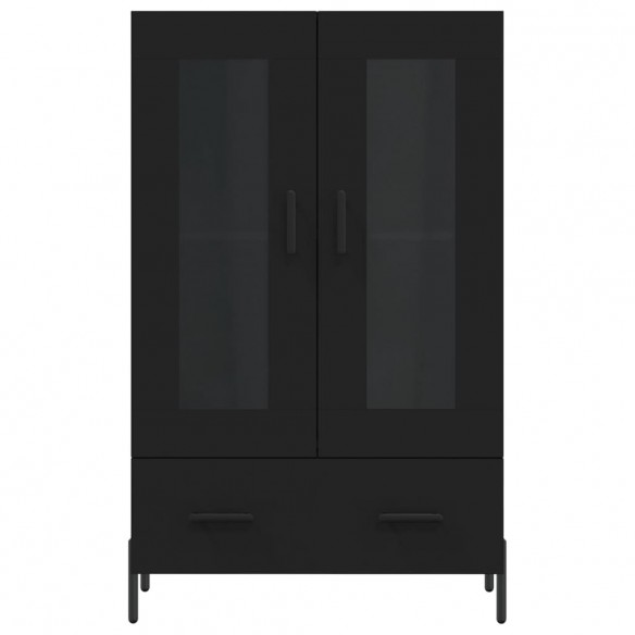 Buffet haut noir 69,5x31x115 cm bois d'ingénierie