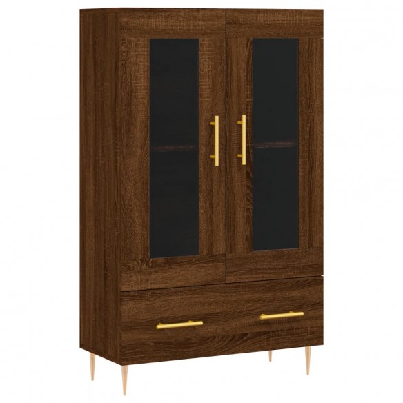 Buffet haut chêne marron 69,5x31x115 cm bois d'ingénierie