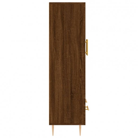 Buffet haut chêne marron 69,5x31x115 cm bois d'ingénierie