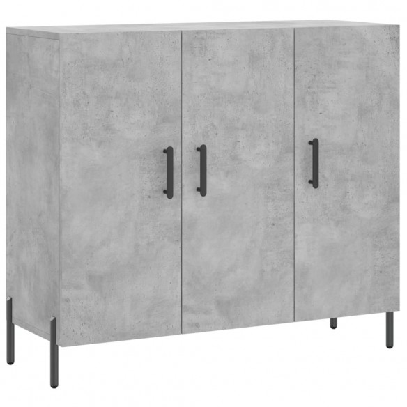 Buffet gris béton 90x34x80 cm bois d'ingénierie