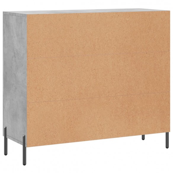 Buffet gris béton 90x34x80 cm bois d'ingénierie