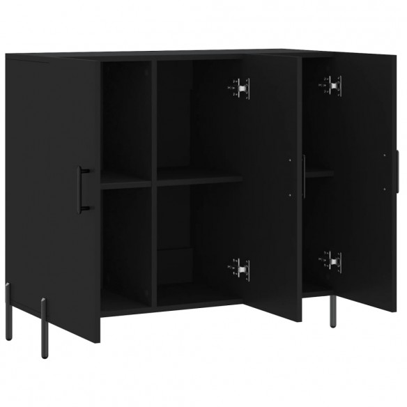 Buffet noir 90x34x80 cm bois d'ingénierie