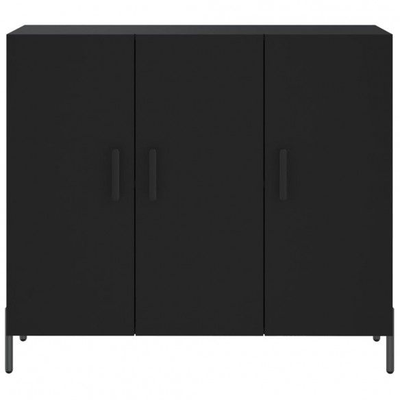 Buffet noir 90x34x80 cm bois d'ingénierie